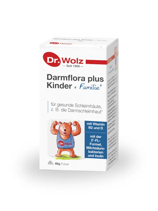 Product Darmflora plus Kinder + Familie® Dr. Wolz, prehransko dopolnilo – 68 g praška Image
